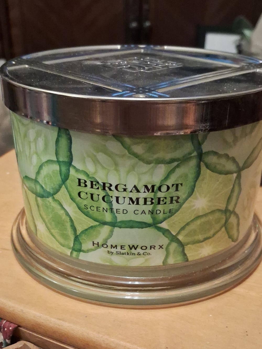 HomeWorx Bergamot Cucumber Scented Candle - Green